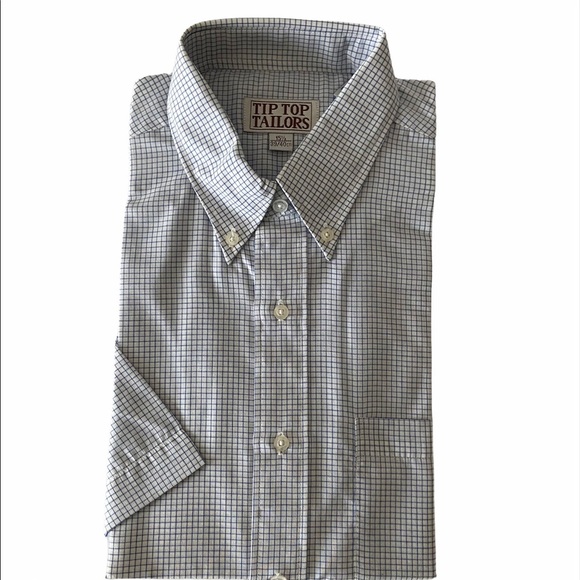 NWT Tip Top Tailors Button-Down Check Shirt - Picture 1 of 7